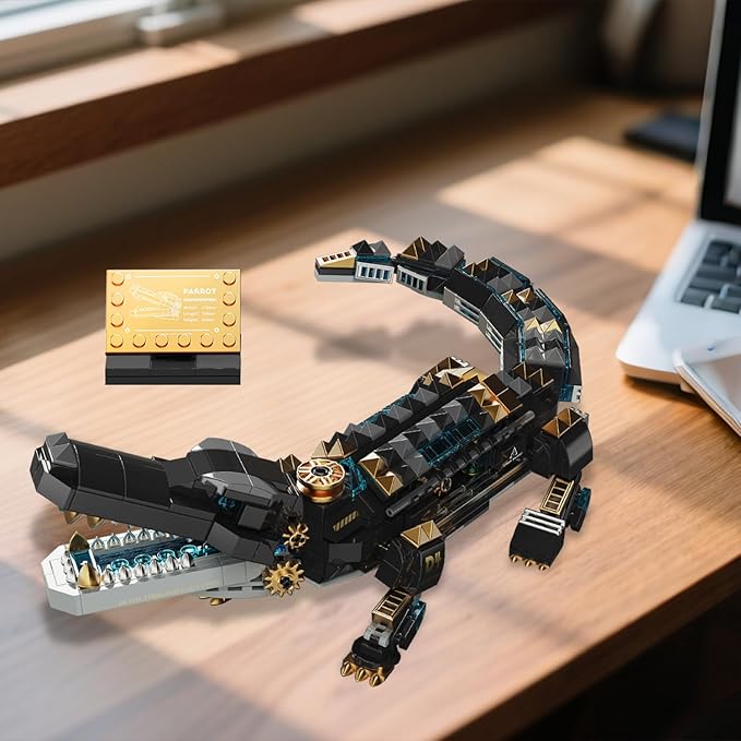 Crocodile Building Sets,STEM Dinosaur World Park Building Toy,Sea Creatures Creativity Model Building Kit,Mechanical Animal Brick Set,Birthday Christmas Valentines Gifts for Kids Boys Girls 8+