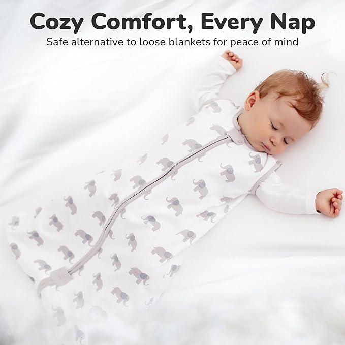 Mama Cheetah Baby Sleep Sack 2.5 TOG, Organic Cotton Baby Wearable Blanket with Two-Way Zipper, Swaddle Transition Baby Sleeping Bag for Newborn Infant Toddler Boy Girl, 24-48 Months