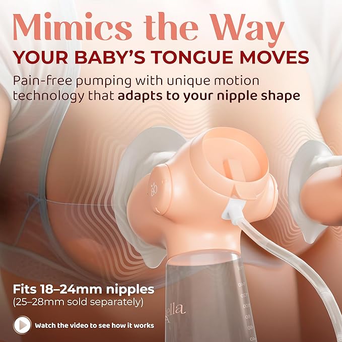 Annabella Electric Breast Pump - Simulates Baby’s Tongue with Adjustable Shield (18-24mm)