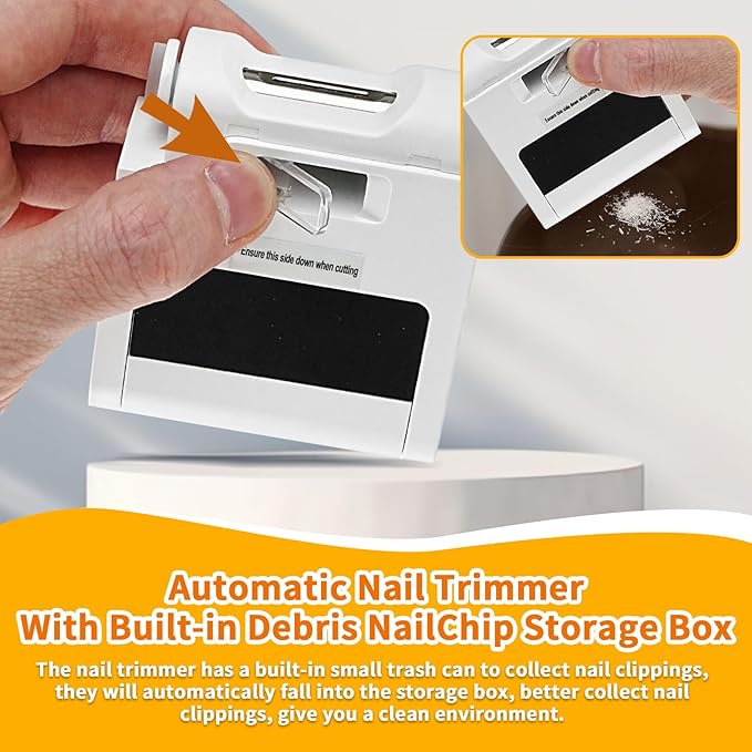 Electric Nail Clipper, Electric Baby Nail Clipper with LED Light and Nail Clip Storage, USB Rechargeable Safety Fingernail Trimmer for Baby, Kids, Seniors