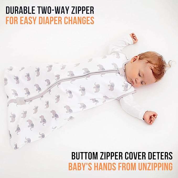 Mama Cheetah Baby Sleep Sack 0.5 TOG, Organic Cotton Baby Wearable Blanket with Two-Way Zipper, Swaddle Transition Baby Sleeping Bag for Newborn Infant Toddler Boy Girl, 0-6 Months