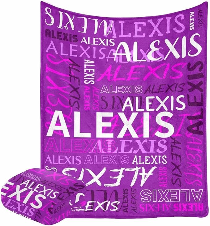 M YESCUSTOM Custom Name Blankets for Boys Girls, Personalized Baby Blankets for Kids Adult Toddler Customized Soft Throw Blanket Birthday Christmas Valentines Day Purple