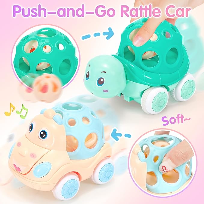 Baby Gift for 1-2 Year Old Girl, 10-in-1 Montessori Toys Bus for Baby 6-12-18 Months+, First Christmas and Birthday Gifts, Blue Educational Musical Sensory Learning Toddler Toys Age 1-2