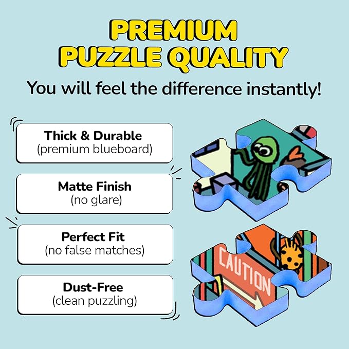 Odd Pieces Jigsaw Puzzles 1000 Pieces with Storytelling Comics, Secret Ending, Puzzle for Mystery Adults & Kids - 19.7'' x 27.6'' Frameable Magic Puzzle Art (AstroGastro)