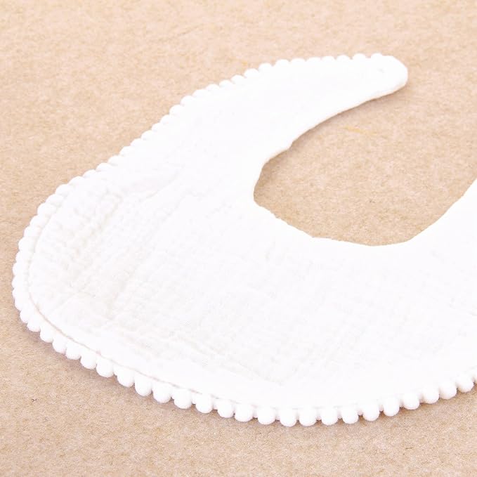 Nishine 6 PACK Muslin Baby Drooling Bibs for Unisex Boys Girls Cotton Absorbent Feedig Teething Bandana Drool Bibs Scarf Bibs