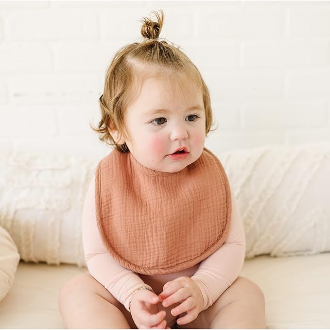 Konssy Muslin Baby Bibs 8 Pack Baby Bandana Drool Bibs Cotton for Unisex Boys and Girls, Soft Absorbent Set for Teething and Drooling