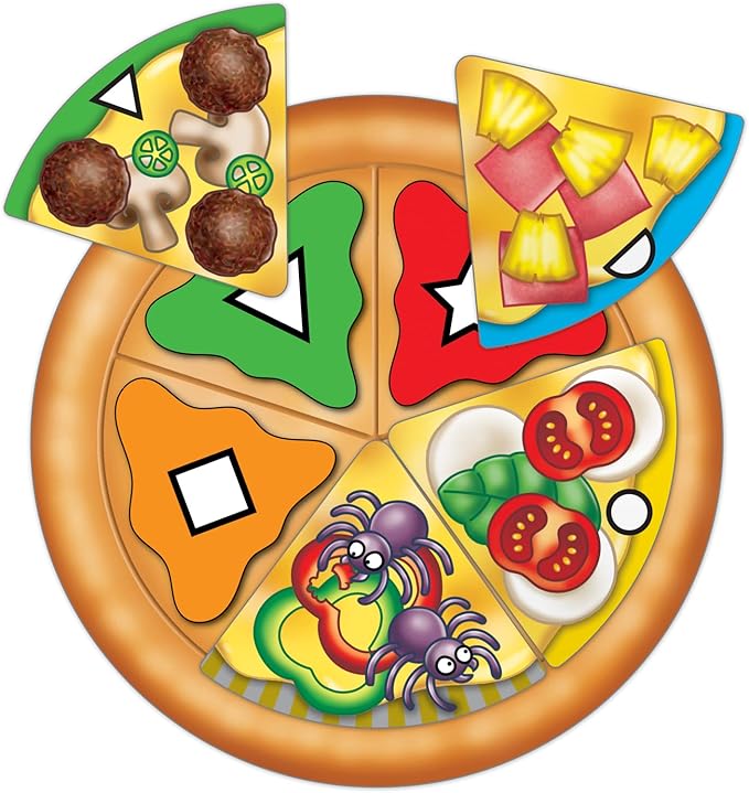 ORCHARD TOYS Moose Games, Pizza! Game. Match Colors and Shapes to Make a Perfect Pizza. for Ages 3-7 and 2-4 Players