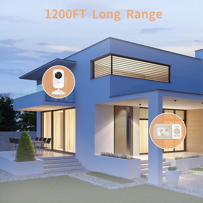 ebemate Video Baby Monitor Camera,2-Way Talk Audio Cam Monitor with Lullabies Baby Monitoring with 2.8" LCD Screen-EB29