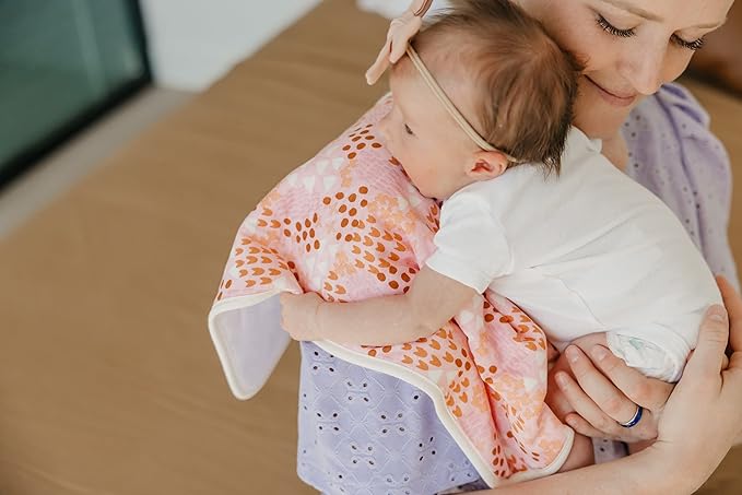 Copper Pearl Baby Burp Cloth Large 21''x10'' Size Premium Absorbent Triple Layer 3-Pack Gift Set Rue