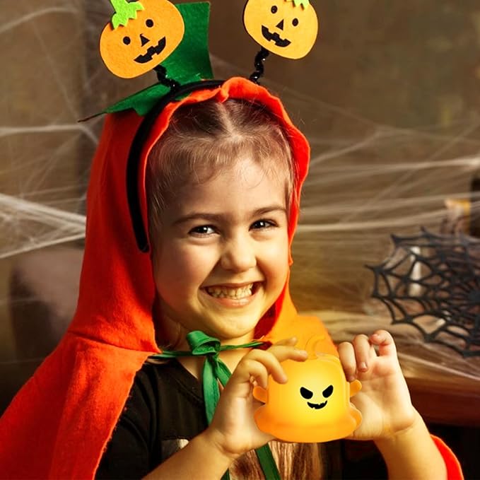 Dealswin Pumpkin Night Light for Kids, Halloween Decor Cute Silicone LED Lamp with Magnetic Base, 3 Brightness Levels & Timer Nursery Nightlight Rechargeable Bedside Touch Lamp for Breastfeeding