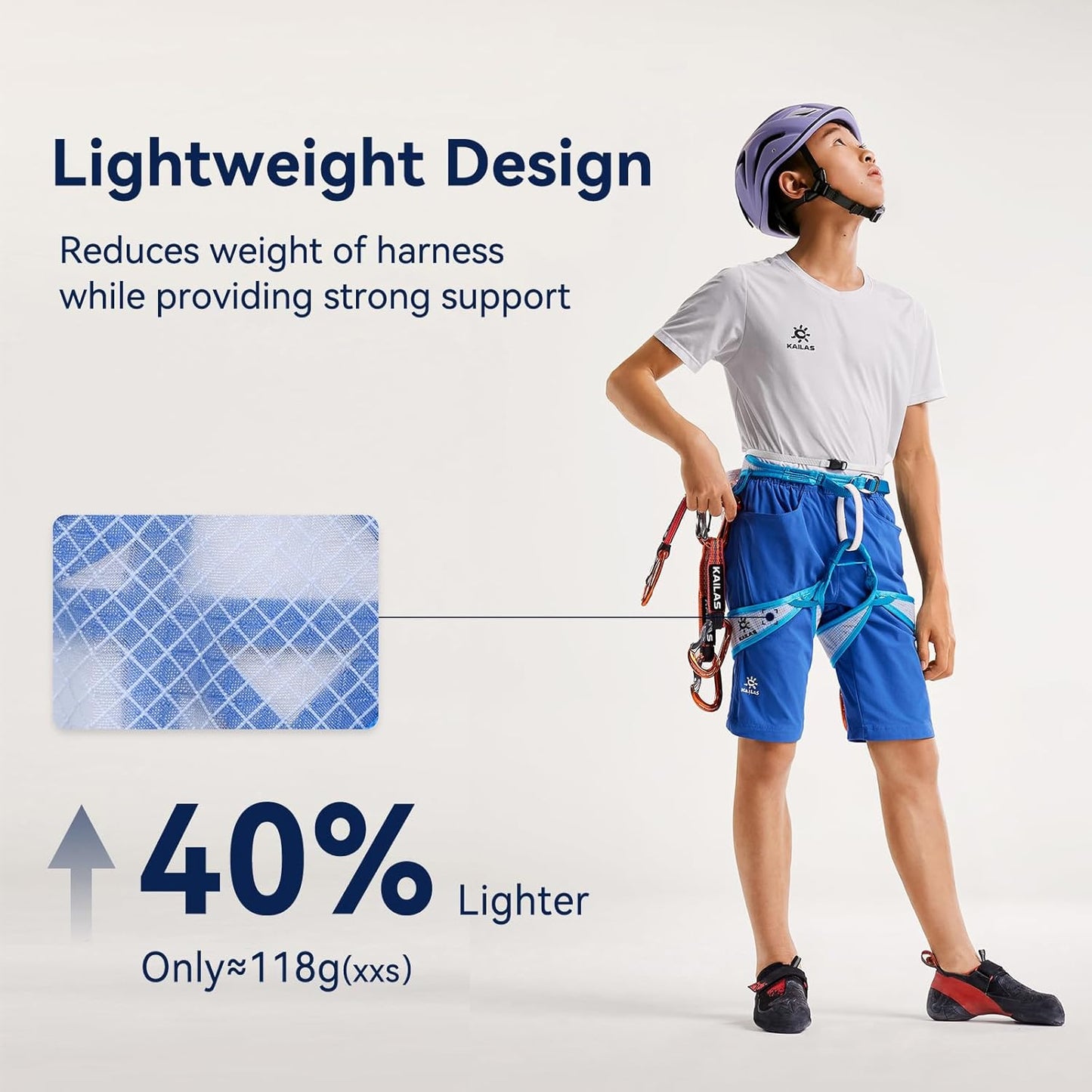 KAILAS Kids Rock Climbing Harness Child Safety Belt Climbing Gear Adjustable Lightweight Indoor Gyms Beginners Youth