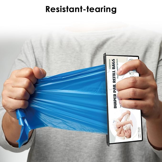 Diaper Pail Refill Bags - Compatible with Genie Easy Roll Signature & Platinum Pails | Each 30 Bags Holds Up to 1410 Newborn Diapers | 7-Layer OdorLock Technology | 2 Pack(60 Bags)