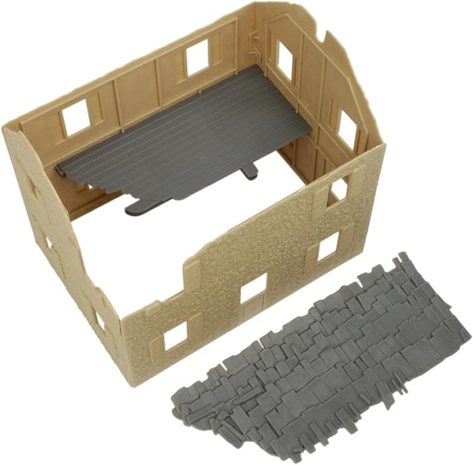 BMC WW2 Bombed French Farm House - Plastic Army Men Playset Accessory
