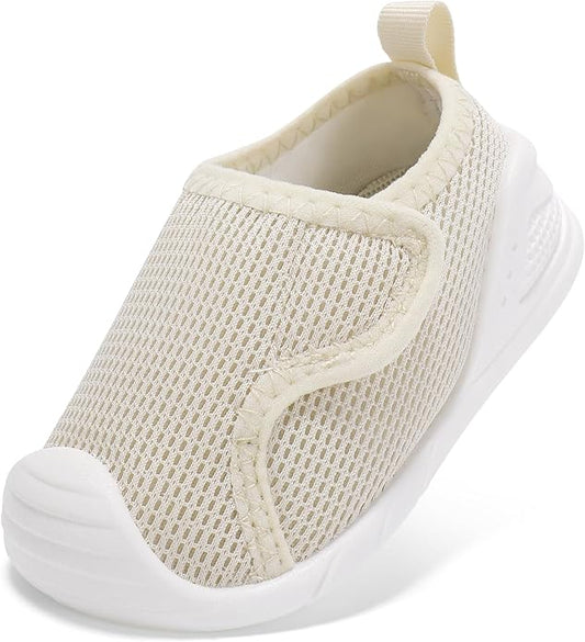 Baby Boys Girls First Walking Shoes Wide Toe Box Infant Sneakers Lightweight Breathable Slip On Barefoot Shoes