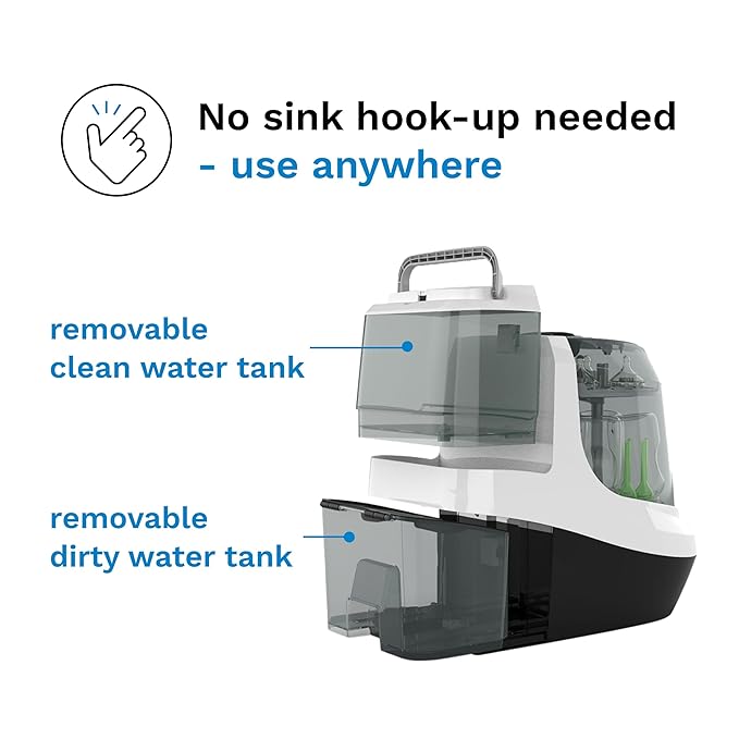 Baby Brezza Bottle Washer Pro - Baby Bottle Washer, Sterilizer + Dryer - All in One Machine Cleans Baby Essentials like Bottles + Pump Parts – Appliance to Replace Bottle Brushes and Drying Racks