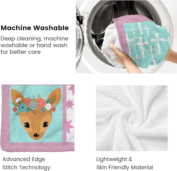 Personalized Baby Blankets with Name Christian Gift for Baby Plush Baptism Blanket Scripture Quote Swaddle Bible Verse Blanket for Girls Newborn Birthday Christmas Christening Godchild Gift