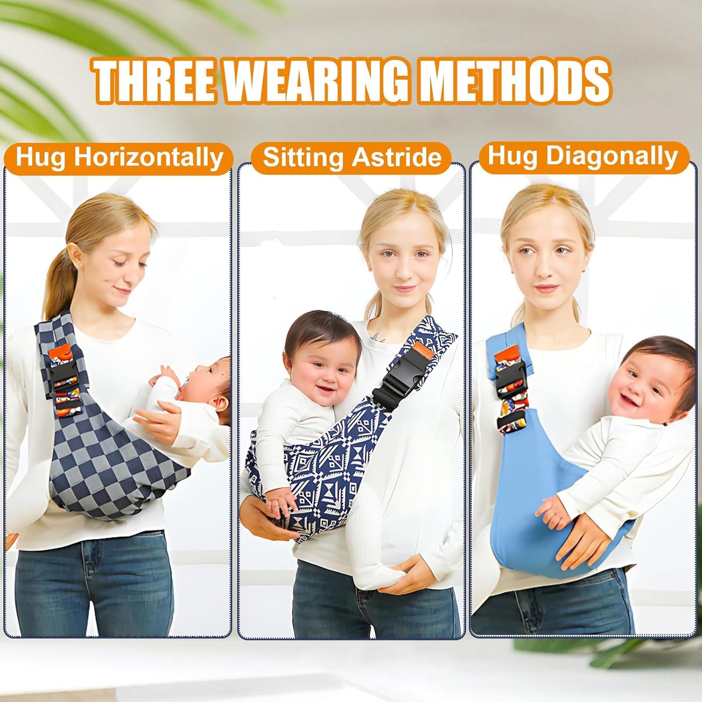 Baby Sling Carrier Newborn to Toddler Adjustable One-Shoulder Design with Hip Seat Support, Labor-Saving Baby Wraps Carrier 10-30 lbs(Gray)