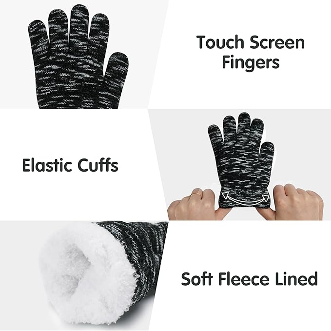 Kids Toddlers Winter Beanie Hats Gloves Neck Scarf Set Mittens Gifts for 0 6 12 Months 1 2 3 4-8 Year Old Baby Girls Boys