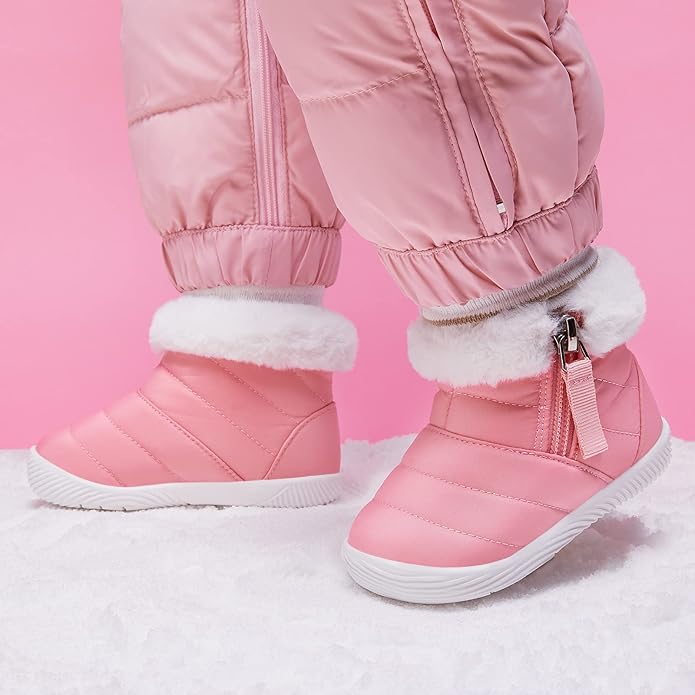 BMCiTYBM Baby Boy Girl Snow Boots Waterproof Winter Warm Booties Nonslip Lightweight Outdoor Shoes for First Walkers 6 9 12 18 24 Months(Infant/Toddler)