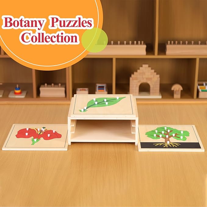 MONTESSORI OUTLET Nature Materials Tree Puzzle Early Preschool Learning Toys for 3-12 Year Old Kids and Toddler