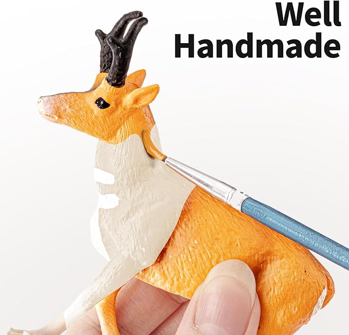 12PCS Large North American Animal Figurines, Realistic Safari Woodland Jungle Animals Figures Toys Includes Crocodile,Wolf,Bear,Deer Cake Toppers Birthday Gift Party Favors Toys for Toddlers