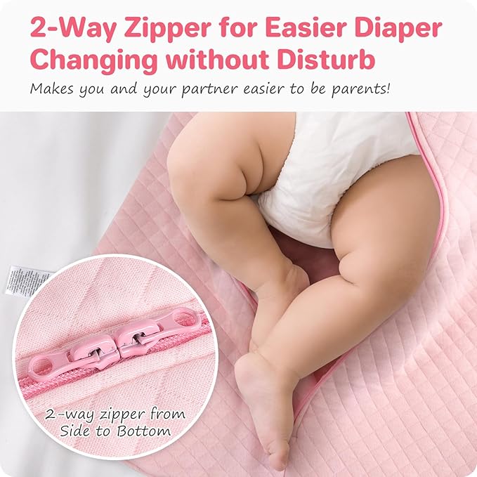 Easy Transition Baby Sleep Sack with Sleeves Soft Cotton Warm 6-12 Months 1.5 Tog, Soft Sleeping Sack Comfortable Wearable Blanket 2-Way Zipper, Sleeping Bag Sleep Sack Unisex Newborn Babies Girl Boy