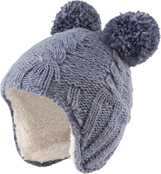 Zsedrut Winter Baby Boy Hats Pompom Baby Beanie for Girls Fleece Newborn Infant Toddler Beanie