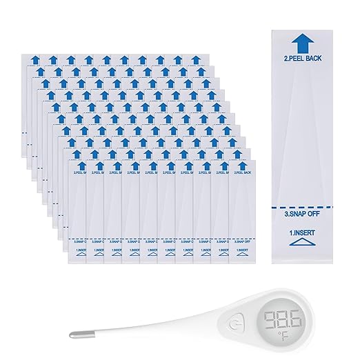 100 Pack Thermometer Probe Covers Compatible with Vicks - Disposable Thermometer Sleeves, Convenient to Use and Enhance Comfort, Clear Temperature Sheath Sleeves for Oral and Rectal