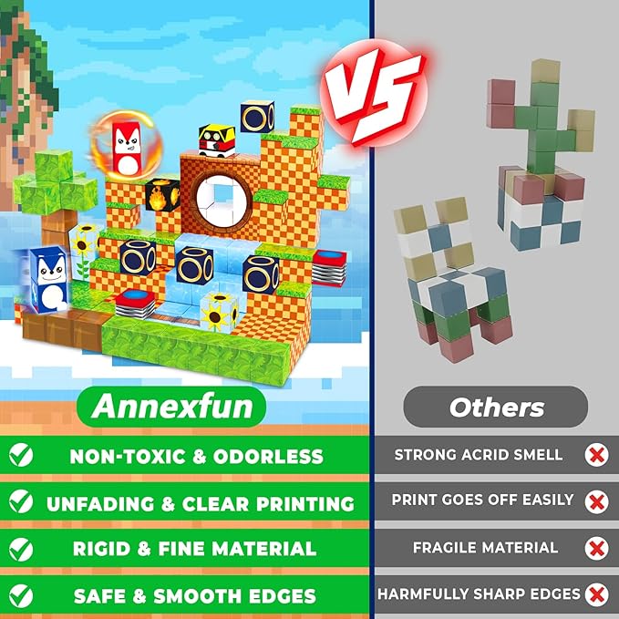 Magnetic Blocks - 100PCS Building Blocks - Toys for Montessori Toddler Christmas Birthday Gifts - STEM Sensory Toys for 3 4 5 6 7 8 9 10 Year Old Boys and Girls