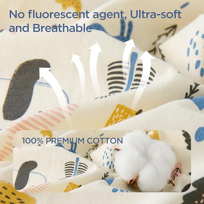 Duomiaomiao 3.5 TOG Baby Sleep Sack 100% Cotton Winter Long Sleeve Baby Wearable Blanket, Super Warm Quilted Comfy Toddler Sleeping Sack