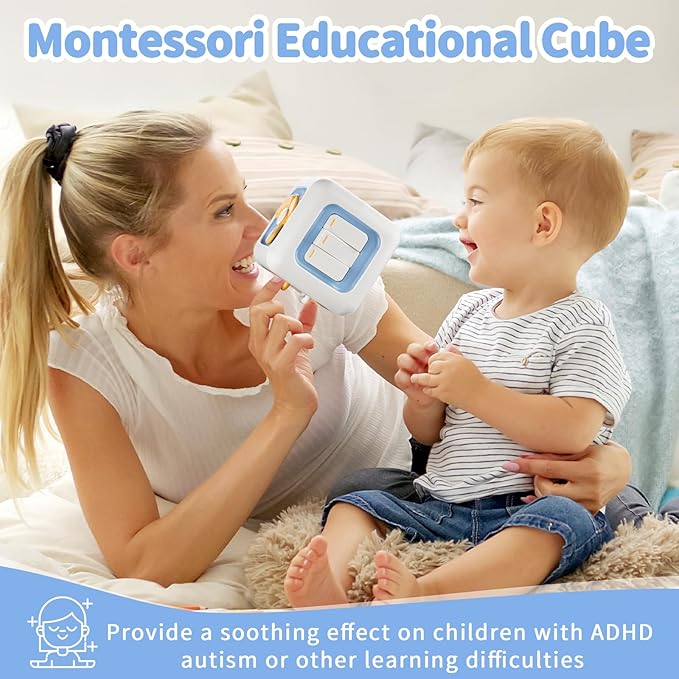 Busy Cube Toy for 1 Year Old, Montessori for 1+ Year Old, Travel Toys for Toddlers 1-3, Learning Fine Motor Skills| Birthday Gifts for 12 Months Stocking Stuffers