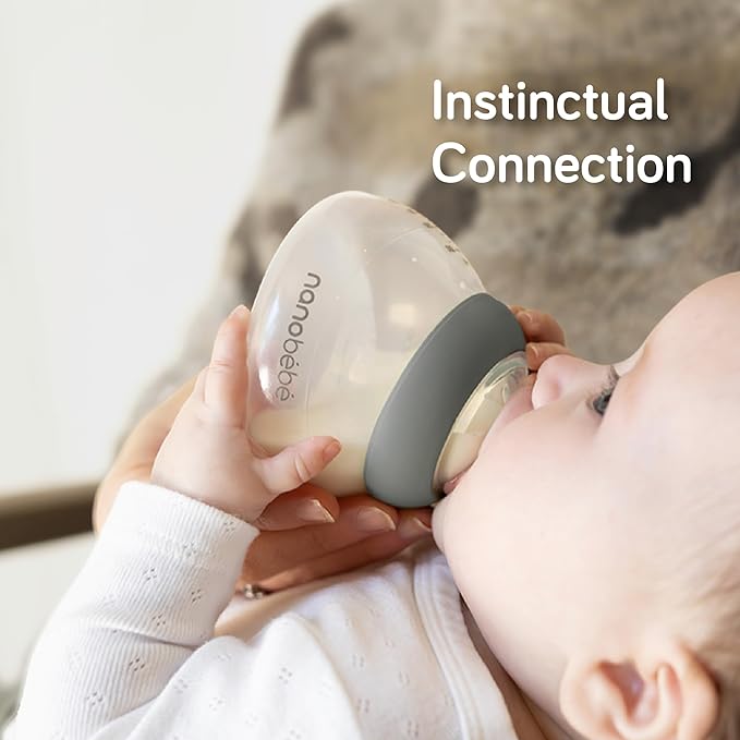 Nanobebe Breastmilk Bottle, Breastfeeding Newborn Breast Like, Anti Colic, Perfect Latch, Preserves Breast Milk nutrients, Twin-Pack Teal