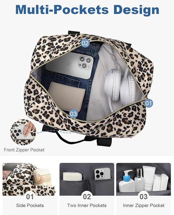 Travel Duffle Bag, Waterproof Weekender Overnight Hospital Bags for Women Men with Toiletry Bag Lightweight Carry on Personal Item Duffle Gym Bag for Travel, Airplanes, Sports