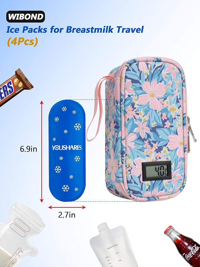 4 Pcs Small Breastmilk Ice Packs for Breastmilk Storage, Gel Ice Packs for Breast Milk Keeps Breast Milk Fresh, Perfect for Cooling Milk, Camping, Picnics, Lunchboxes or Injury Relief