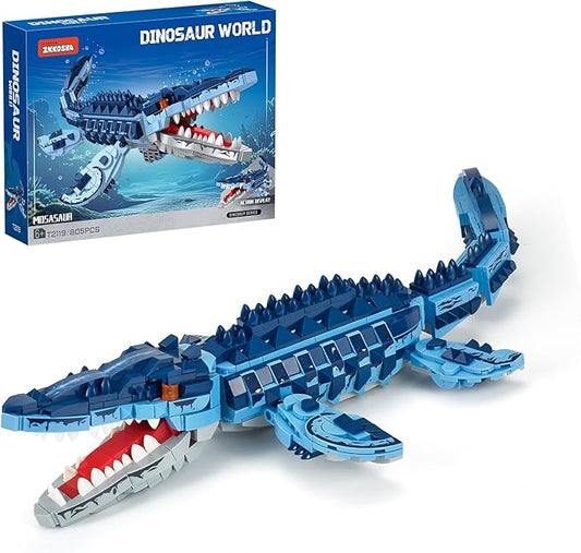Mosasaur Dinosaurs Building Sets,805 Pcs Ocean Animal Building Toys,Sea Creatures Creativit Model Building Set,STEM World Park Building Kits,Office Home Decor Gifts for Adults,Teens and Kids
