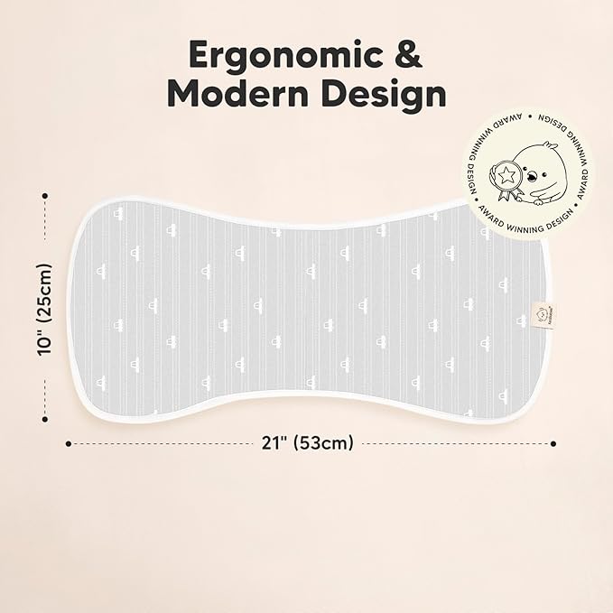 Organic Burp Cloths Baby Boy & Girl - 5-Pack Super Absorbent Cotton Burping Cloths for Babies, Soft & Plush Newborn Spit Up Rags, Infant Towels for Milk Spit Up, Unisex, Large 21" x 10" (Vessels)