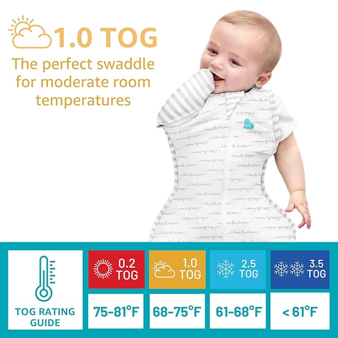 Love to Dream Swaddle Up Transition Swaddle, Patented Zip-Off Wings, Gently Help Baby Transition from Being Swaddled to Arms Free When Showing Signs of Rolling, 1.0 TOG, 19-24 lbs, White