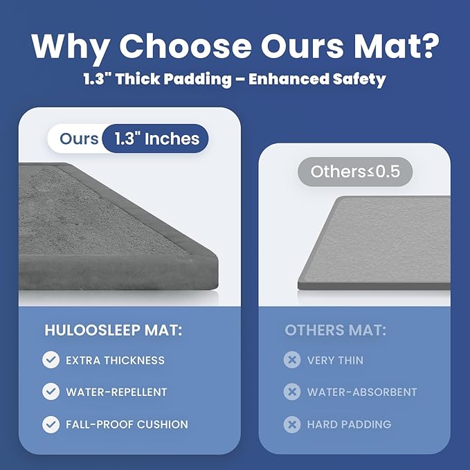 Ultra Soft Baby Play Mat for Floor,1.3" Thick Elasti-Foam 50x50 Playpen Mat for Toddlers Infant kids,Water-Repellent Coral Velvet for Tummy Time,Non-Slip Backing Safe for Crawling,Tatami Style (Dark Grey)