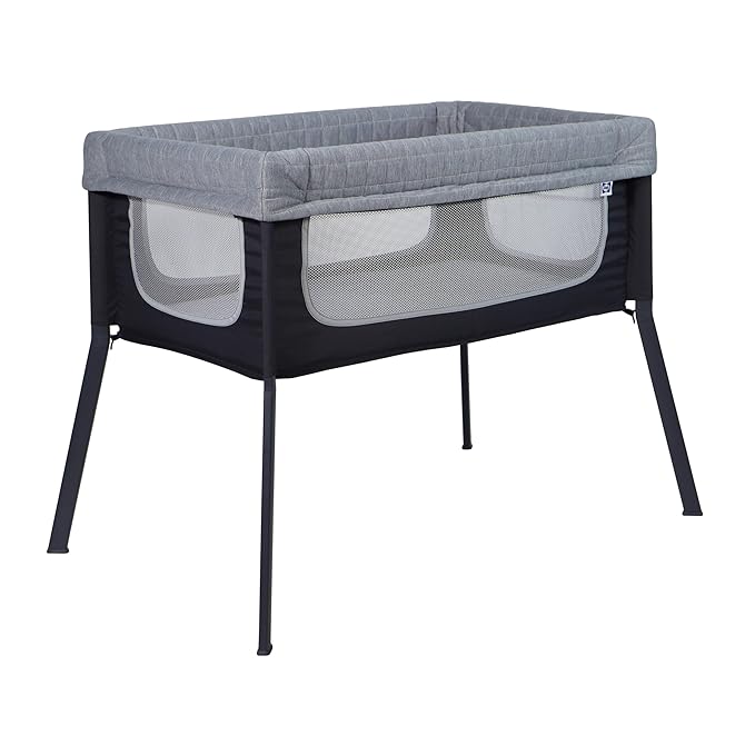 SEALY BABY Cozy Soft Breathable Bassinet & Bedside Sleeper Bed, Lightweight Airy Mesh Newborn Crib, Safe & Comfortable for Room Sharing, Storage Pocket, Tool-Free Assembly