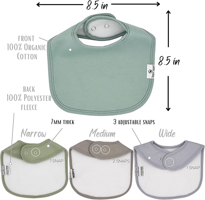 DiaperSquad's Baby Bibs for Drooling and Teething, Bibs for Boys, Baby Girl - Solid Cotton Baby Drool Bibs