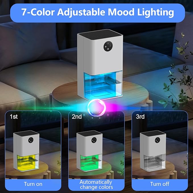 Dehumidifier, 50 OZ Small Dehumidifiers for Room for Home, Quiet with Auto Shut Off, Dehumidifiers for Bedroom, RV, Closet