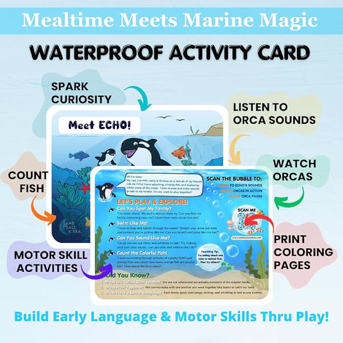 Animal Silicone Bibs for Babies - 2 Pack Sea Life Bibs for Boys and Girls - Easy to Clean Adjustable