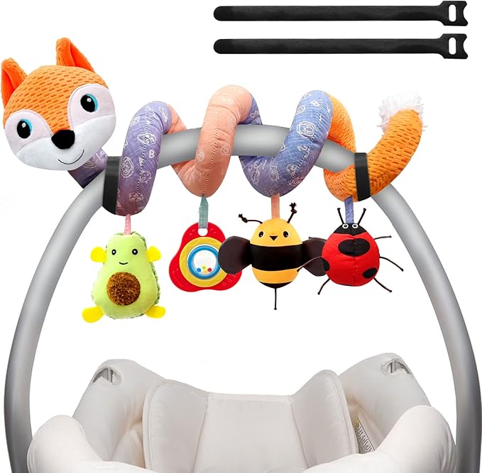 Car Seat Toys Newborn Toys, Stroller Toy Baby Toys 0-6 Months Carseat Toy for Infants 0-6 Months for Carseat Stroller Crib with Music Rattles Teether, Baby Toy for 0 3 6 9 12 Boys Girls