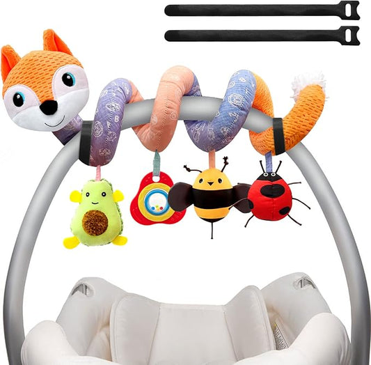 Car Seat Toys Newborn Toys, Stroller Toy Baby Toys 0-6 Months Carseat Toy for Infants 0-6 Months for Carseat Stroller Crib with Music Rattles Teether, Baby Toy for 0 3 6 9 12 Boys Girls