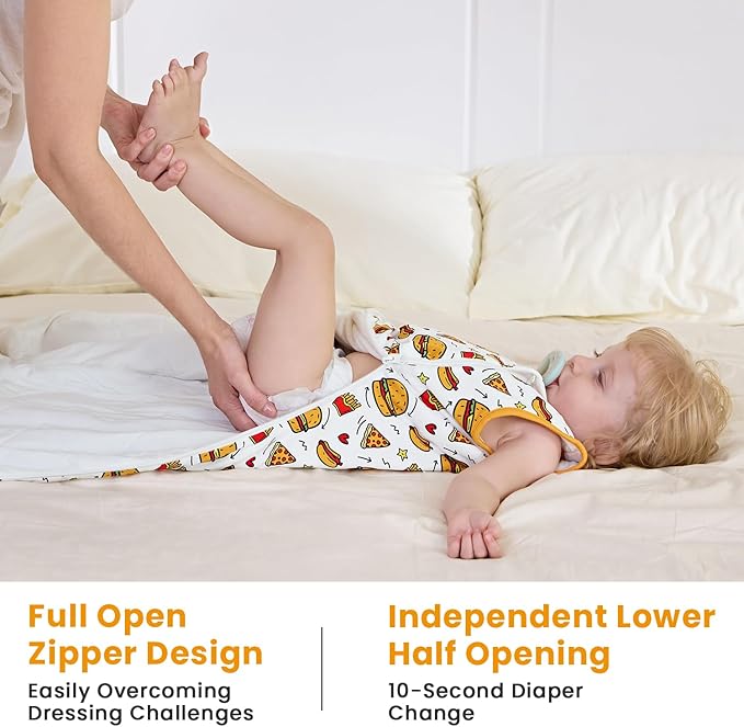 Bamboo Viscose Sleep Sack for Babies and Toddlers 1.0 Tog Wearable Blanket 2-Way Zipper Baby Shower Gifts