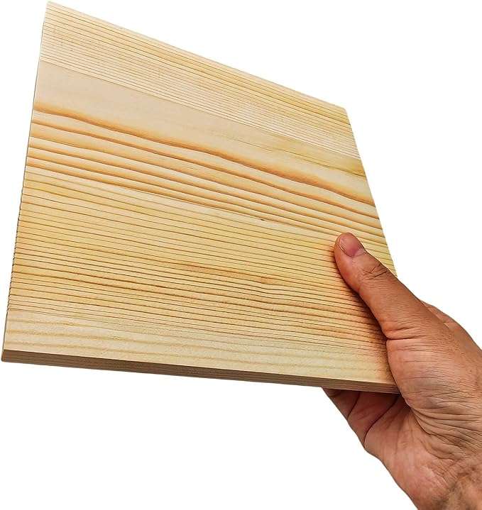 4PCS Unfinished Wood Square Blocks for Crafts, 7x7x0.4in Blank Wooden Squares Pine Wood Boards for Carving,DIY Wood Coasters,Painting & Burning