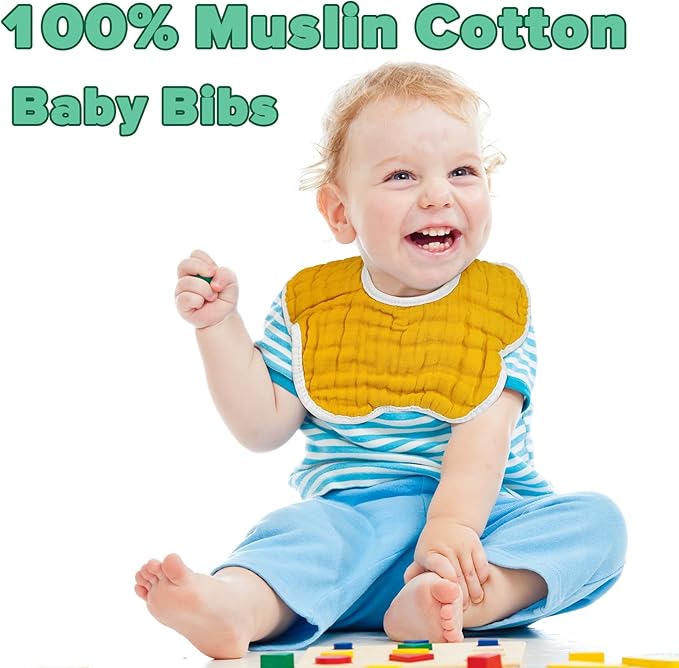 Baby Bibs Muslin Bibs for Baby Girl Boy for Drooling and Teething 10 Pack