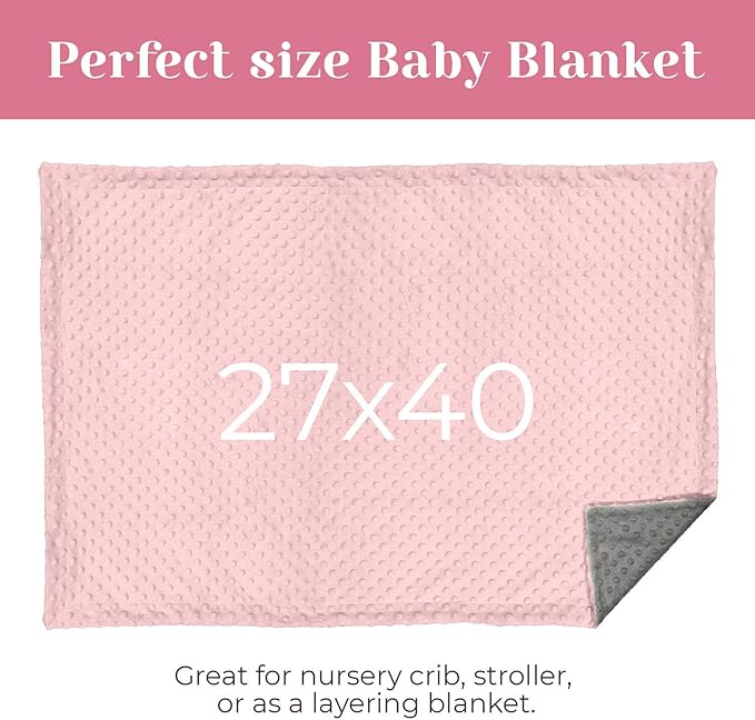 berry bebe Personalized Baby Blanket for Girls and Boys, Ships from USA Custom Baby Blankets, Personalized Gifts with Name, Plush and Cozy Pink Minky Dot, Gifts for Newborn, Newborn Essentials