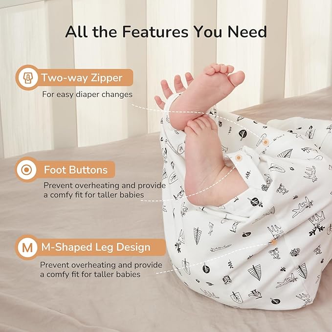 KIDIRA Swaddle for Newborns, Baby Swaddles 0-3 Months 5-13lb, Arms Up Swaddle 0-3 Months Newborn with Moisture-Wicking Fabric, Promotes Healthy Hip Development, 2-Way Zipper, 1Pack (Munchkin Forest)