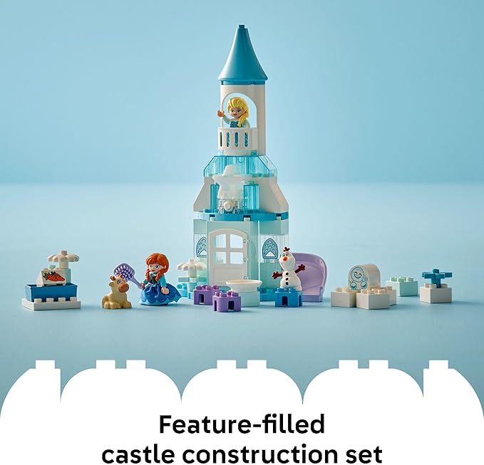 LEGO DUPLO Disney Anna and Elsa’s Frozen Castle Party - Toddler Toy for Girls and Boys 2+ - Building Blocks for Pretend Play and Sensory Development - Preschool Learning Gift for Kids - 10455
